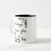 Altijd tijd voor thee tweekleurige koffiemok (Voorkant links)