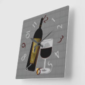 Altijd tijd voor wijn vierkante klok (Hoek)