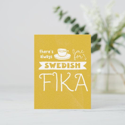 Altijd tijd voor Zweeds Briefkaart Fika (Staand voorkant)