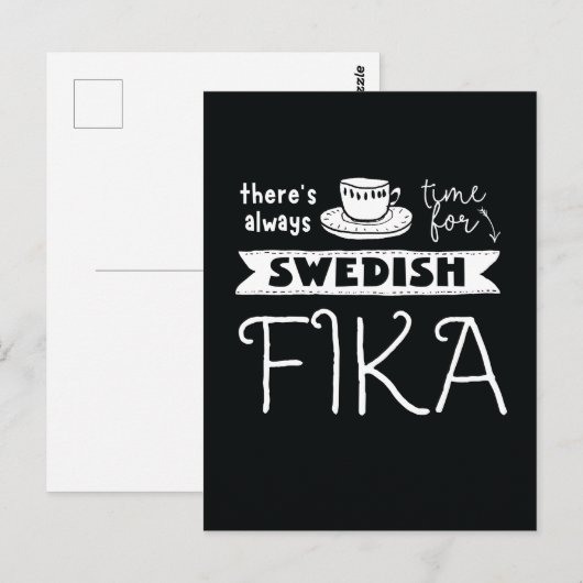 Altijd tijd voor Zweedse Fika Briefkaart (Voorkant / Achterkant)