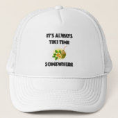 Altijd Tiki Time Ergens Tiki Party Trucker Pet (Voorkant)
