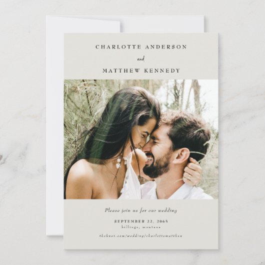 Altijd trouwe crème foto save the date (Voorkant)