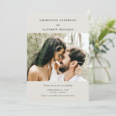 Altijd trouwe crème foto save the date (Staand voorkant)