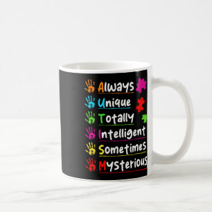 Altijd uniek autisme bewustzijn Helemaal intellige Koffiemok