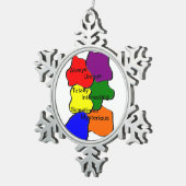 Altijd uniek Autisme Pewter Snowflake Ornament (Rechts)