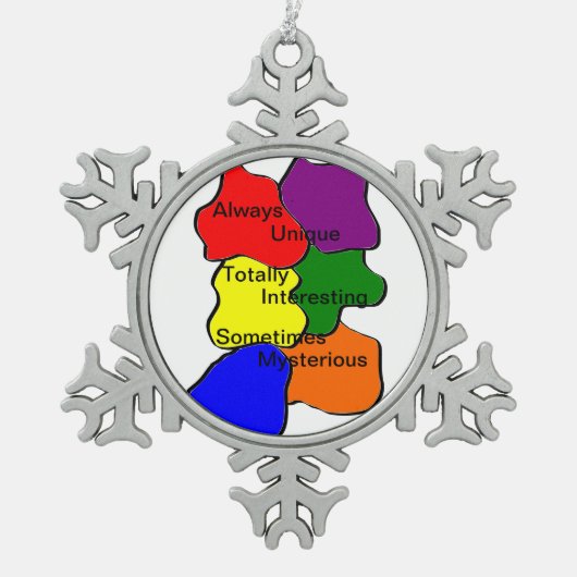Altijd uniek Autisme Pewter Snowflake Ornament (Voorkant)