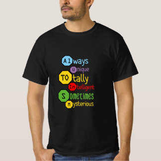 altijd uniek en soms ook intelligent myster t-shirt