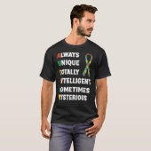 Altijd uniek en volledig intelligent soms myster t-shirt (Voorkant volledig)