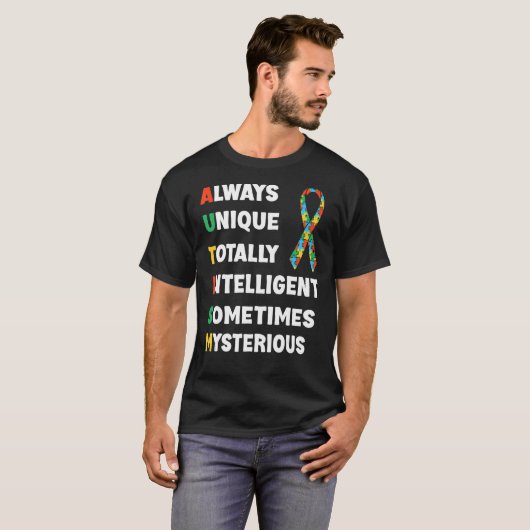 Altijd uniek en volledig intelligent soms myster t-shirt (Voorkant volledig)