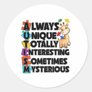 Altijd uniek, totaal intelligent, iets mysterieus ronde sticker