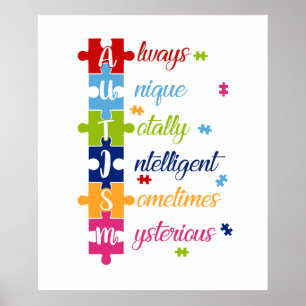 altijd uniek totaal intelligent soms mysterieus poster