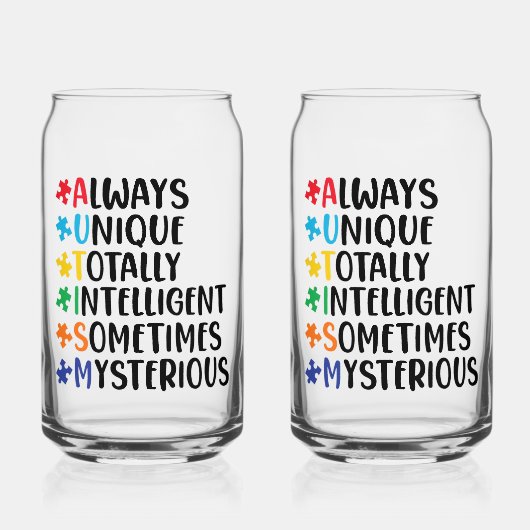 Altijd unieke Neurodiversiteit Acceptatie Kunst Blikvorm Glas (Voorkant)