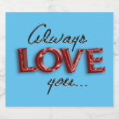 Altijd van je houden sparkling wijnetiket (Enkel label)