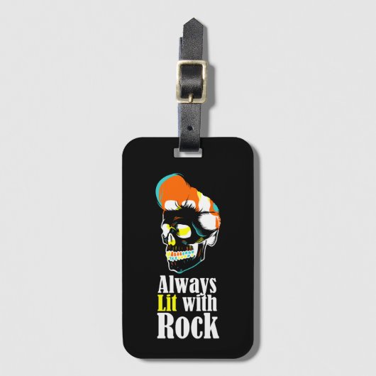 Altijd verlicht met rock bagagelabel (Voorkant (verticaal))
