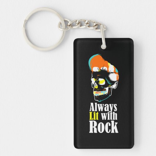Altijd verlicht met rock sleutelhanger (Voorkant)
