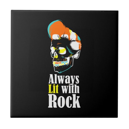 Altijd verlicht met rock tegeltje (Voorkant)