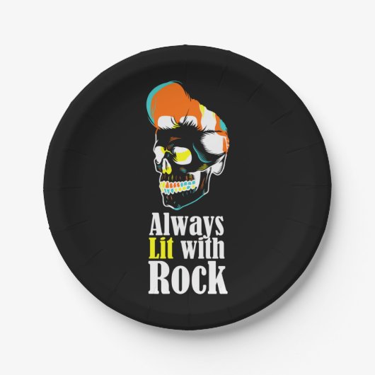 Altijd verlicht met rots papieren bordje (Voorkant)