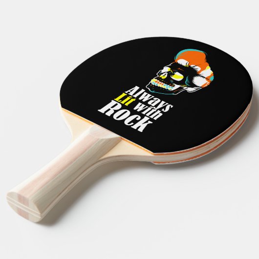 Altijd verlicht met rots tafeltennisbatje (Voorkant Gekanteld)