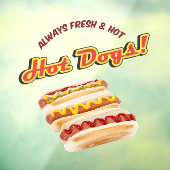 Altijd vers en warm winkelen voorzijde raamsticker (Vel 3)