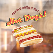 Altijd vers en warm winkelen voorzijde raamsticker (Vel 2)