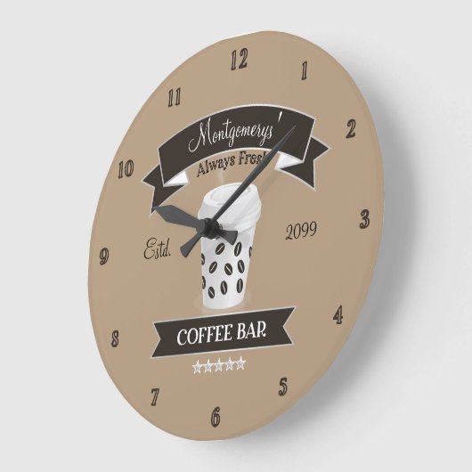 Altijd verse koffiebar grote klok (Hoek)