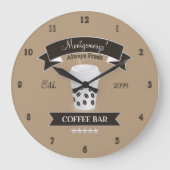 Altijd verse koffiebar grote klok (Voorkant)