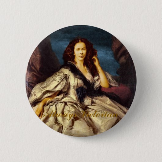 ALTIJD VICTORIAANS RONDE BUTTON 5,7 CM (Voorkant)