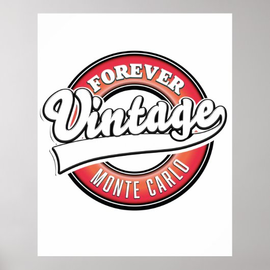 altijd vintage monte carlo logo poster (Voorkant)