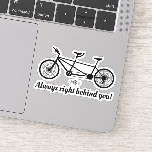 Altijd vlak achter je Romantische Tandem Bike Ride Sticker