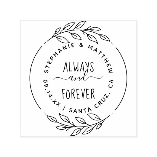 Altijd & voor altijd | Leuk rustiek script & takke Zelfinktende Stempel (Design)