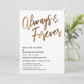 Altijd & Voor altijd Minimal Gouden Handgeschreven Kaart (Staand voorkant)