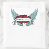 Altijd & voor altijd Rockabilly Gevleugeld Hart Rechthoekige Sticker (Tas)