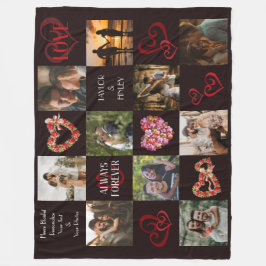 Altijd & Voor altijd Romantisch Hart Zwart Aangepa Fleece Deken