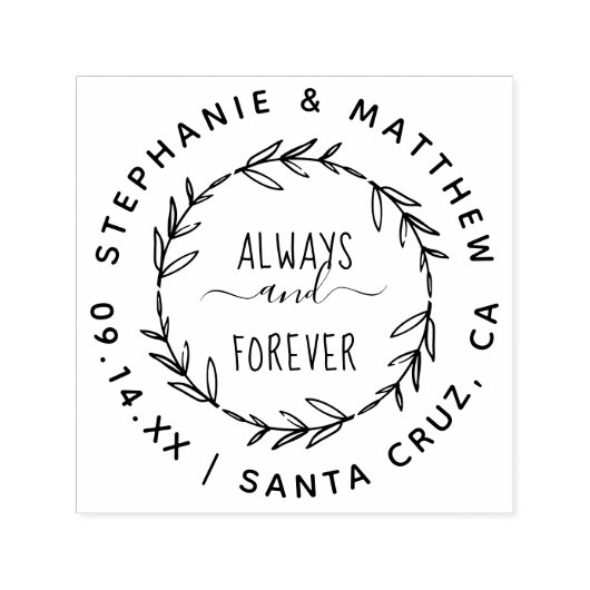 Altijd & voor altijd | Rustieke bladeren & aangepa Zelfinktende Stempel (Design)