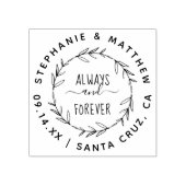 Altijd & voor altijd rustieke Hand getrokken krans Rubberstempel (Afrduk)