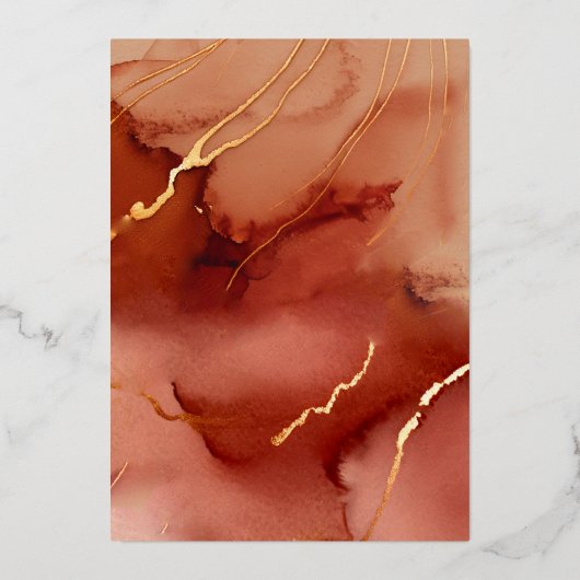 Altijd voor altijd Terracotta Beach herfst bruilof Folie Uitnodiging (Achterkant)