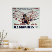 Altijd vooruitgaan met Amerikaanse mariniers Poster (Keuken)