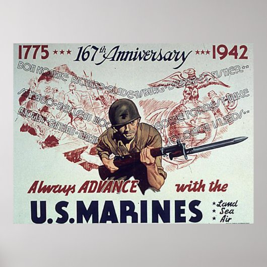 Altijd vooruitgaan met Amerikaanse mariniers Poster (Voorkant)