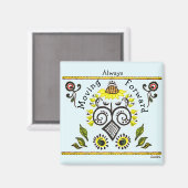 Altijd voorwaarts gericht zonnebloempatroon magneet (Voorkant / Achterkant)