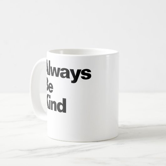 Altijd vriendelijke prijsaanduiding koffiemok (Voorkant links)