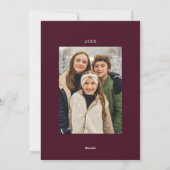 Altijd vrolijk Paarse minimalist 2 foto Feestdagenkaart (Achterkant)