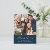 Altijd vrolijke marine minimalistische foto feestdagenkaart (Staand voorkant)