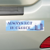 Altijd warm in Griekenland Bumpersticker (Op auto)