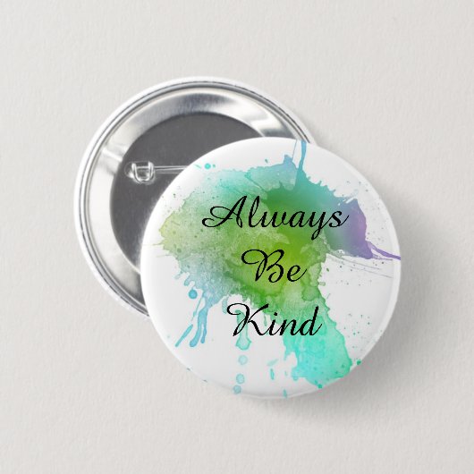 Altijd waterverf speld ronde button 5,7 cm (Voorkant /achterkant)