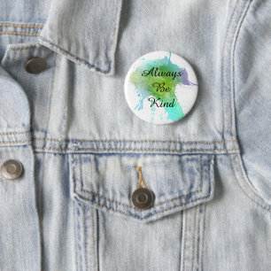 Altijd waterverf speld ronde button 5,7 cm