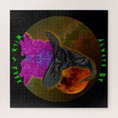 Altijd Wild & Gratis Paarse Halloween Heks Legpuzzel (Horizontaal)
