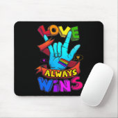Altijd wint ASL Deaf Awareness Gay Pride LGBT 1 Muismat (Met muis)