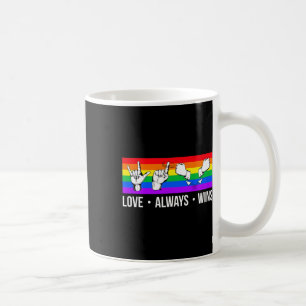 Altijd wint ASL Deaf Awareness Gay Pride LGBT Koffiemok