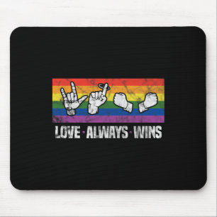 Altijd wint ASL Deaf Awareness LGBT Gay Pride Vint Muismat