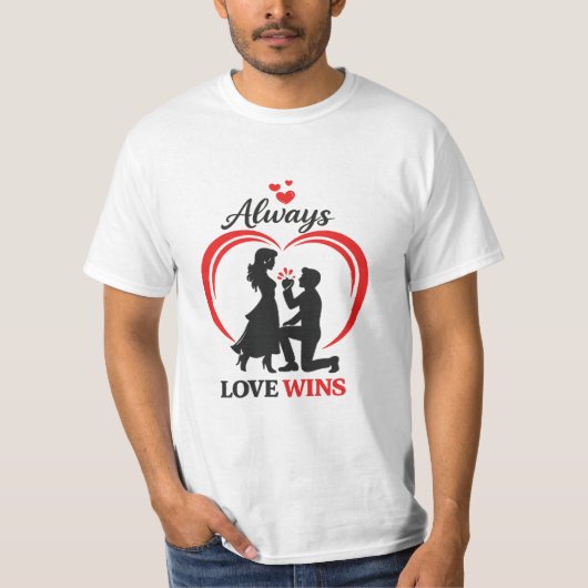 Altijd Wint Liefde Romantisch Koppel T-shirt (Voorkant)